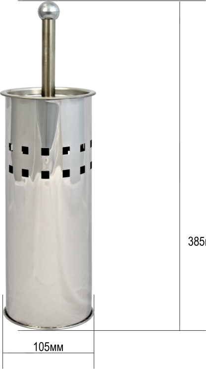 2522.060 Ершик туалетный напольный металлический нержав сталь 1090С Solinne Puff  - Вид №4