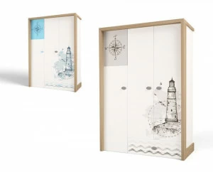 Шкаф ABC-KING 3х дверный MIX OCEAN (cream)