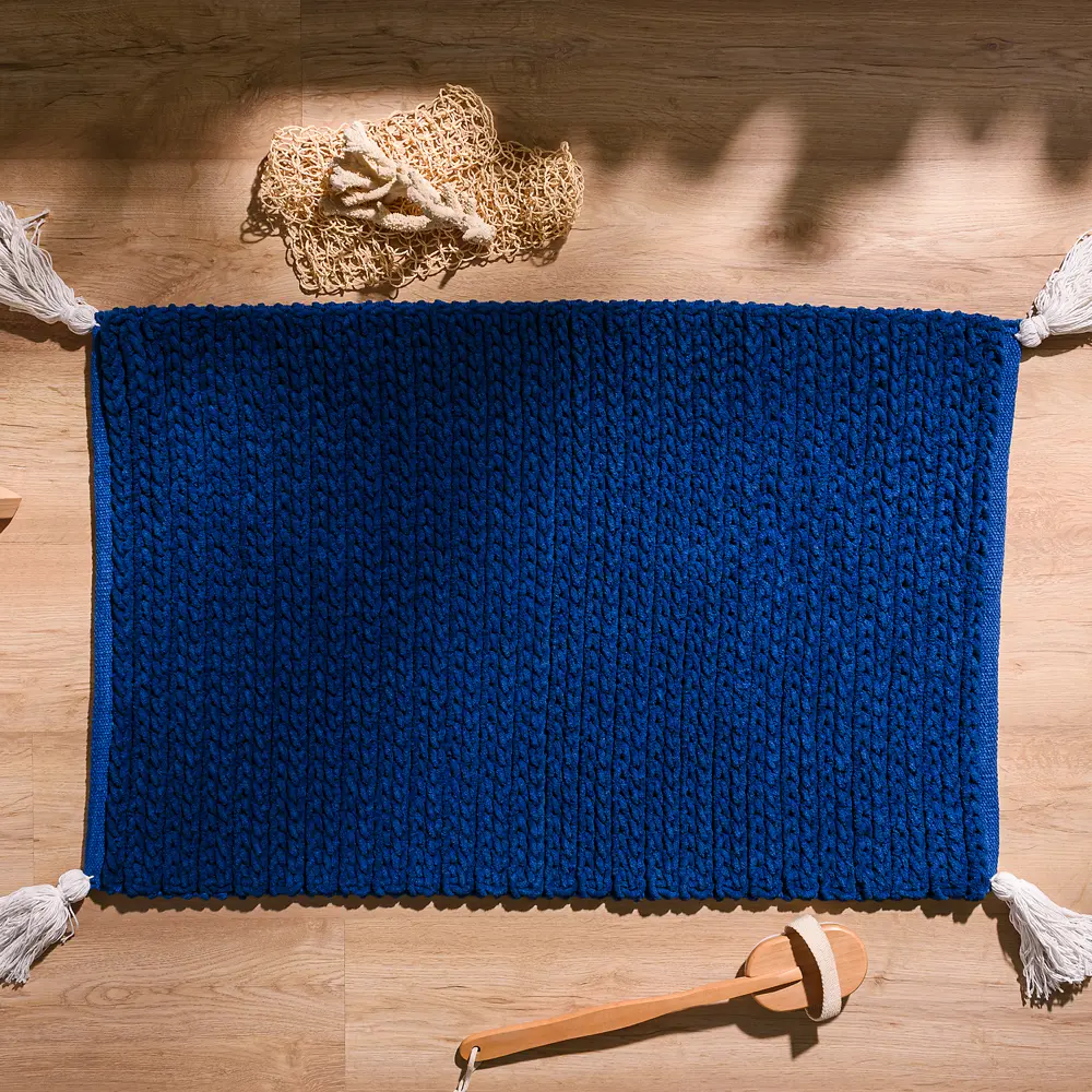 Коврик для ванной комнаты Moroshka Maritime 60х90 см цвет сине-белый STLM-2039774 - Вид №4