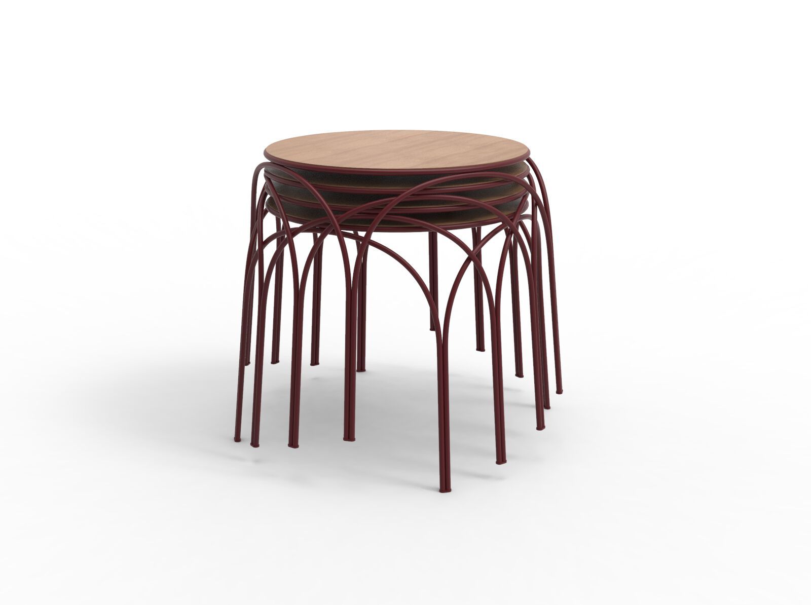 Деревянный круглый штабелируемый журнальный столик Wiener GTV Design Ample ARCH-00112024 - Вид №1