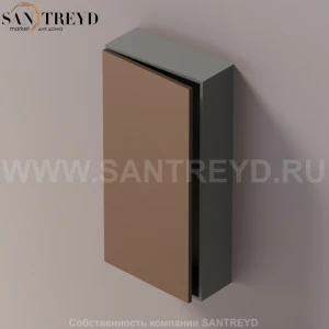 LIFT Модульный шкаф 80 см с левой дверью на доводчиках. Модули могут располагаться горизонтально и вертикально. Отделка: темно-серая краска и темная бронза. AMOB052BRLGSX