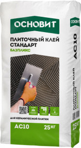 90647346 Плиточный клей Стандарт Базпликс Ас10 25 кг STLM-0322333 ОСНОВИТ
