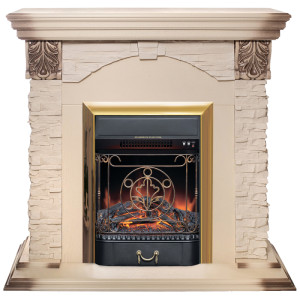 90368724 Каминокомплект DUBLIN LUX STD/EUG WT + MAJESTIC-S LUX BR SHB STONE STD/24 STLM-0203022 REALFLAME