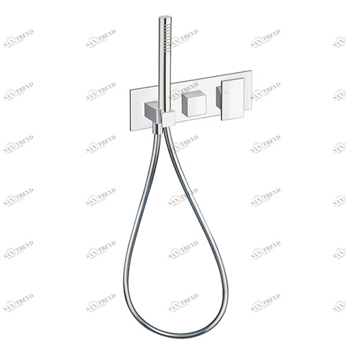 CRITA602 Внешние части смесителя для ванны и душа для CRICS100 (правая сторона) - CRICS101 (левая сторона) с переключателем на 2 выпускных отверстия, ручным душем с защитой от известкового налета, гибким шлангом LONG LIFE Cristina Rubinetterie 