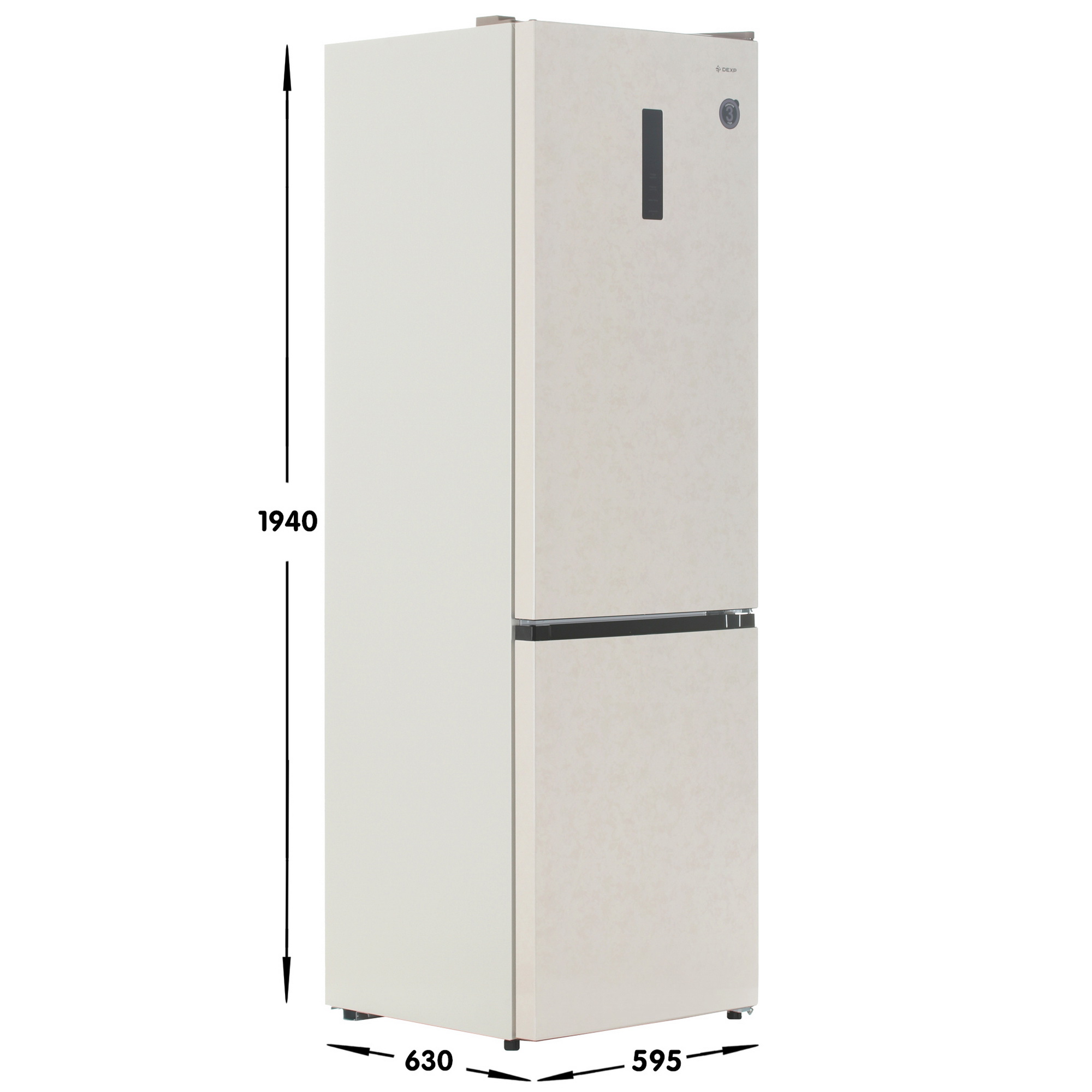 5401197 Холодильник с морозильником   DEXP B4-34BKA бежевый STDN-0014177 - Вид №6