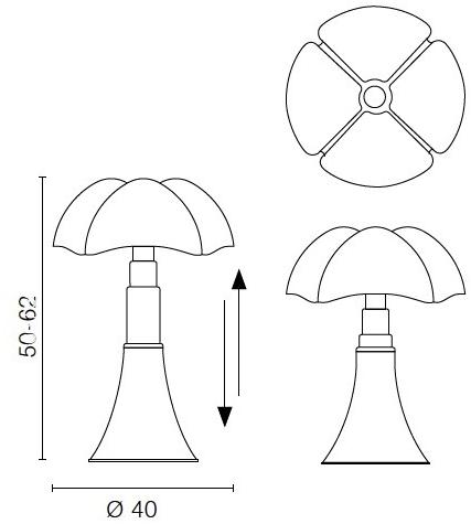 Martinelli Luce Светодиодная настольная лампа Pipistrello 620/med/dim - Вид №11