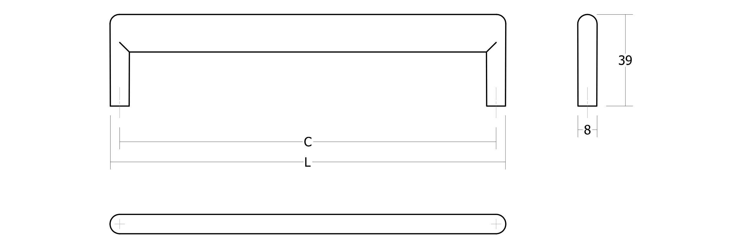 Замак мост мебельная ручка Viefe BEAM ARCH-00125888 - Вид №15