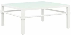 JANUS et Cie Квадратный садовый стол из алюминия и стекла Palmia