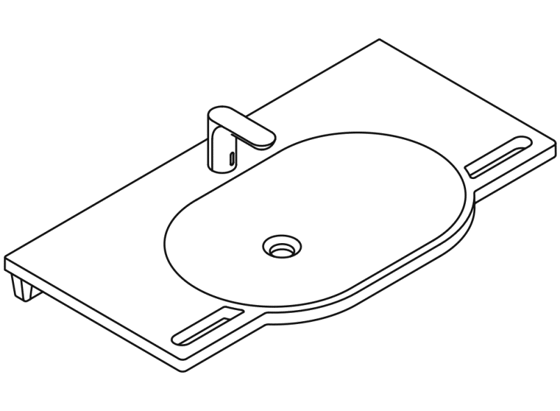 950.19.022 Комплект умывальника и смесителя HEWI Waschtische  - Вид №2