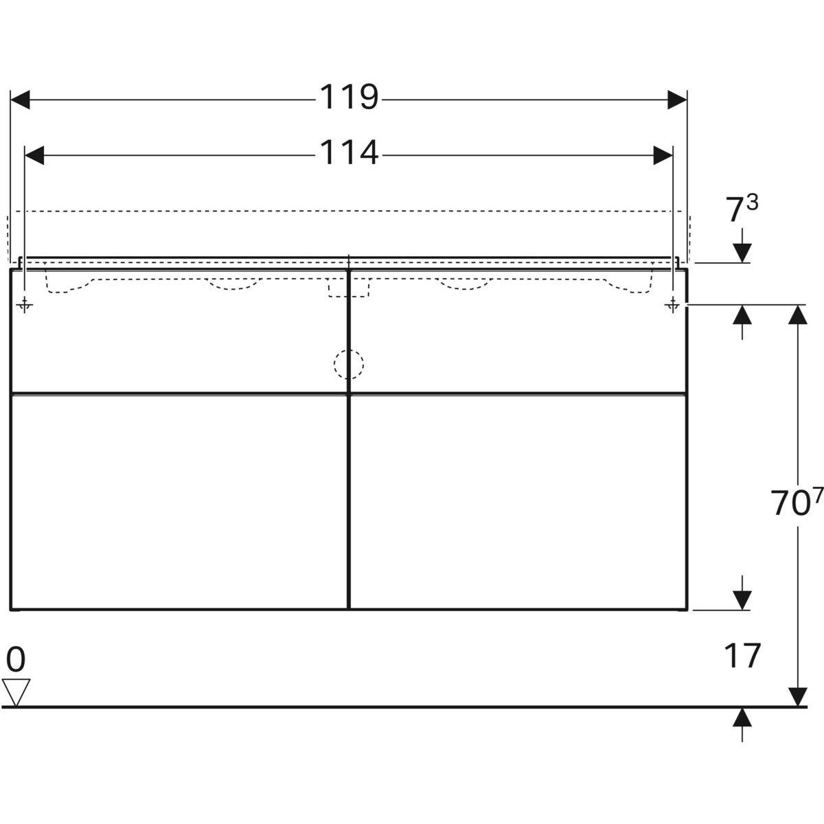 Двойной подвесной умывальник с ящиками Geberit ICON ARCH-00104235 - Вид №3