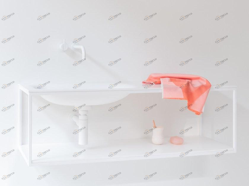 Not Only White Подвесная тумба под умывальник из цвета hi-macs® Frame sun-id-1411856