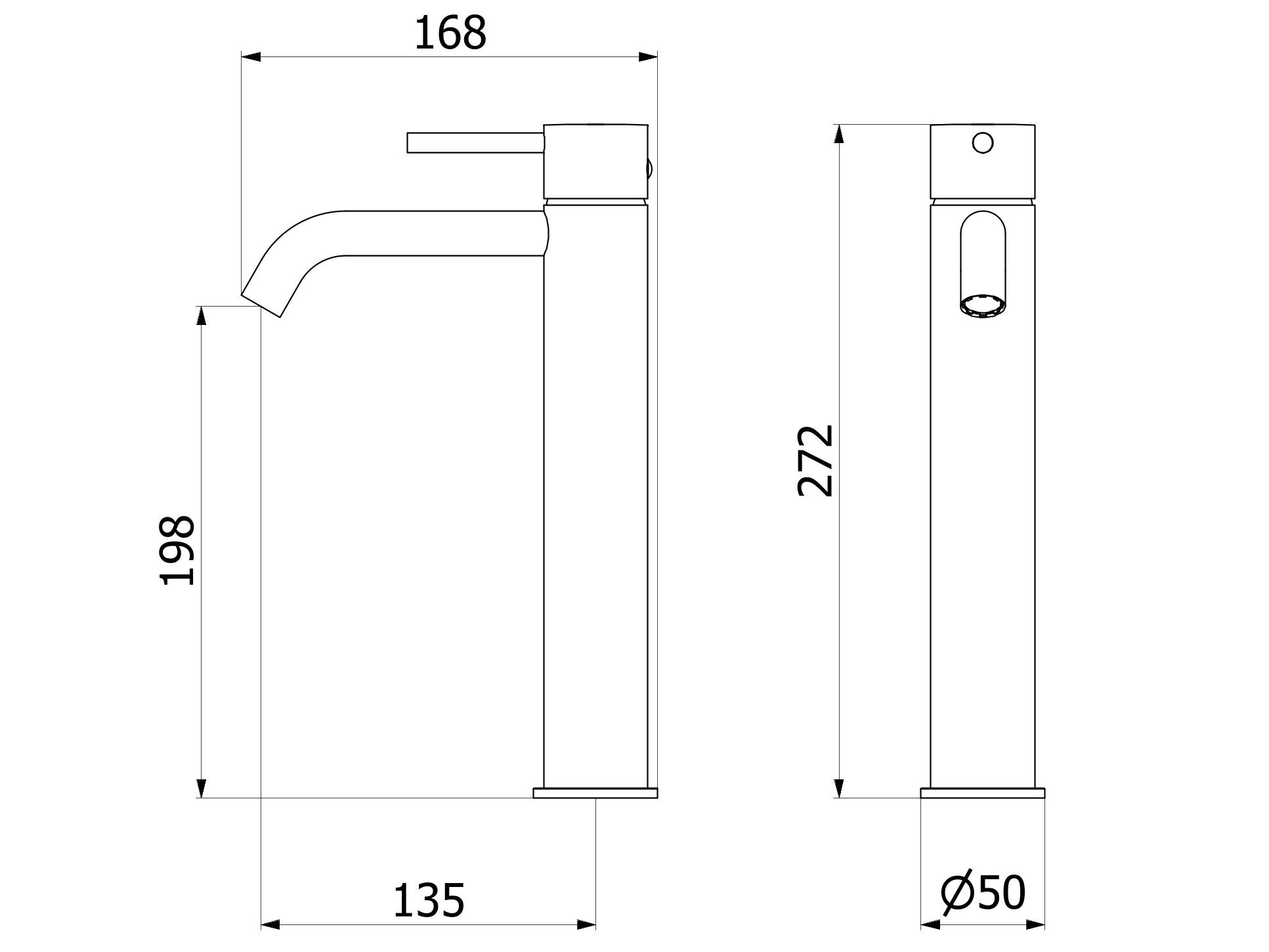 Высокий однорычажный смеситель для раковины IB промышленность ARCH-00018055 - Вид №7