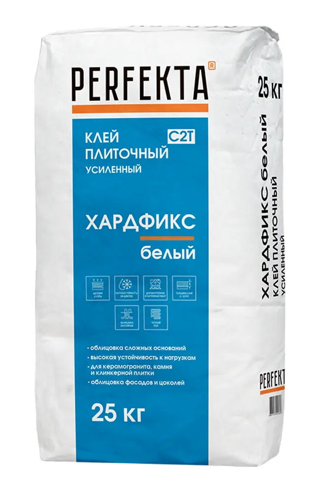 12983497 Клей для плитки Perfekta Хардфикс С2Т усиленный белый 25 кг STLM-0002633
