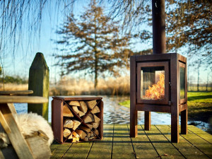 Corten™стальной отдельно стоящий открытый дровяной камин