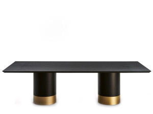 Деревянный прямоугольный стол с металлическим основанием