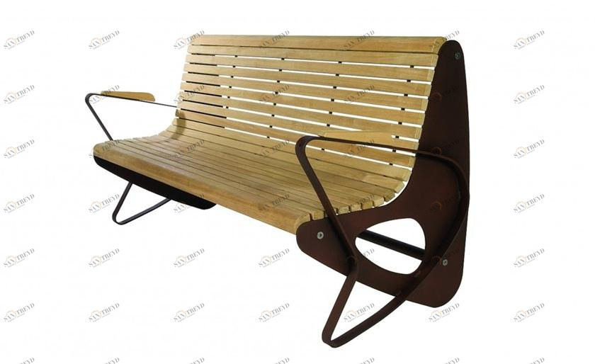 Euroform W Скамья из дерева с подлокотниками со спинкой  1010 