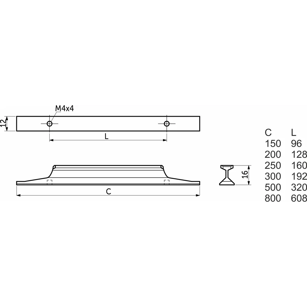 Мебельная ручка-скоба Stells-128 128 мм золото AKS STLM-2106355 - Вид №5
