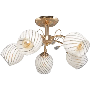 Люстра потолочная «Арабеска» КС30068/5С, 5 ламп, 15 м², цвет белый/золотой