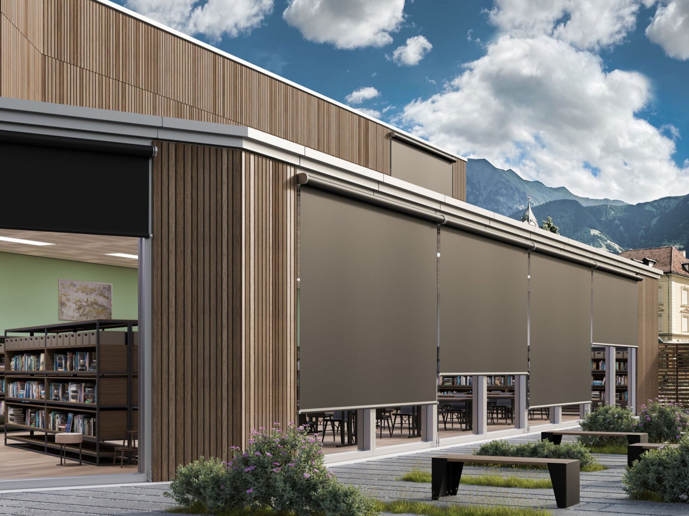 Солнцезащитный крем электрический рулонный занавес Mottura Energy ARCH-00079458 - Вид №1