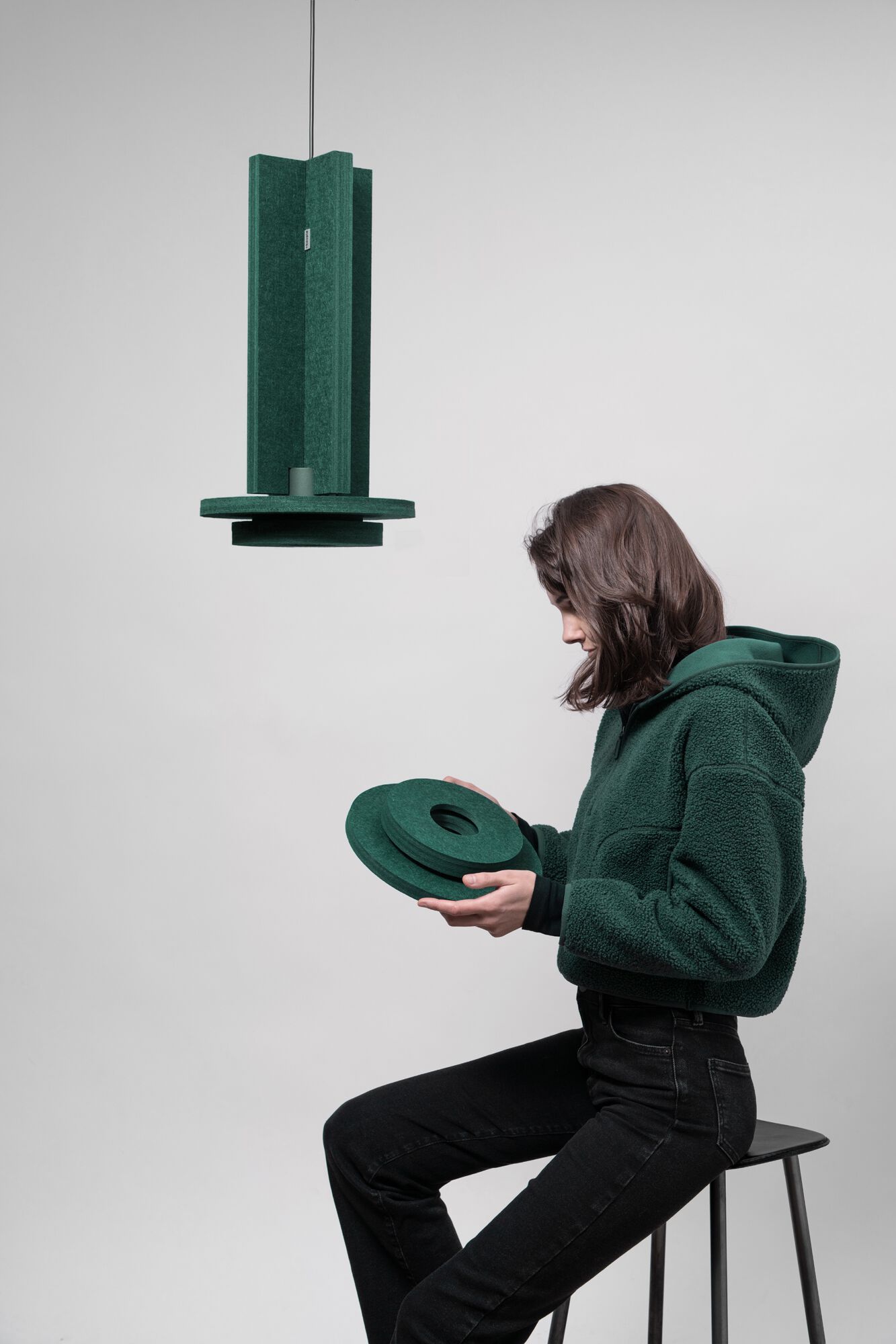 Рециркулированный Pet модульный акустический подвесной светильник +kouple JEFFREY ARCH-00078302 - Вид №7