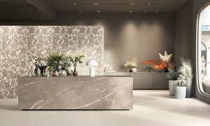 Столешница из керамогранита с мраморным эффектом