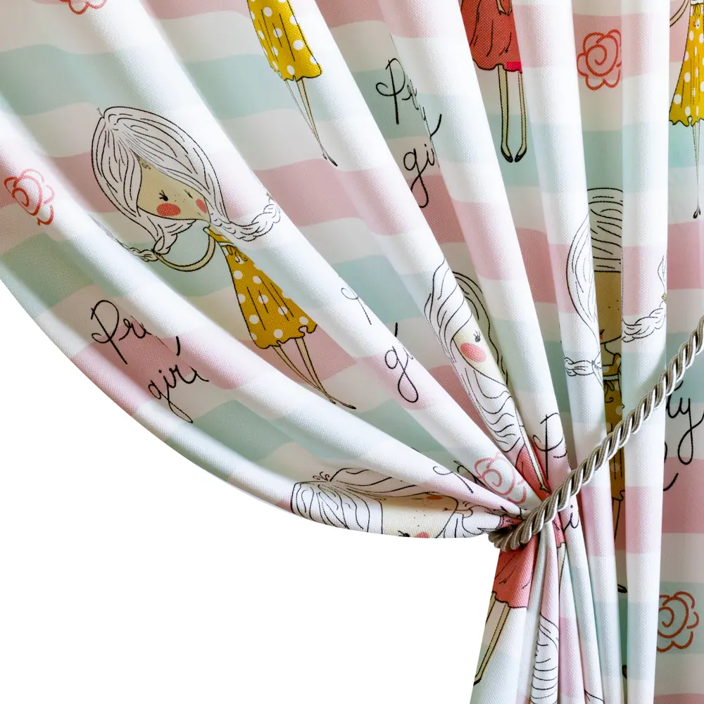 Ткань 1 м/п Девочка велюр 300 см цвет бирюзово-розовый GARDEN STLM-2129172 - Вид №3