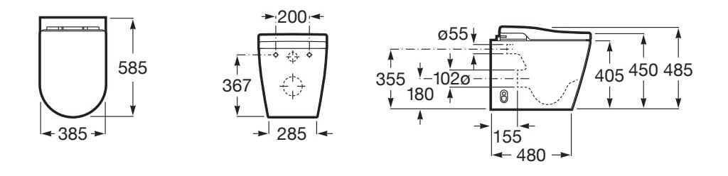 Керамический туалет для биде без пола Roca Inspira ARCH-00020748 - Вид №2