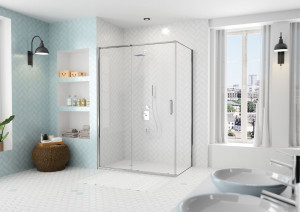 Дверь душевая для установки с боковой панелью AR8SL130SP Merlyn Arysto Хромированный