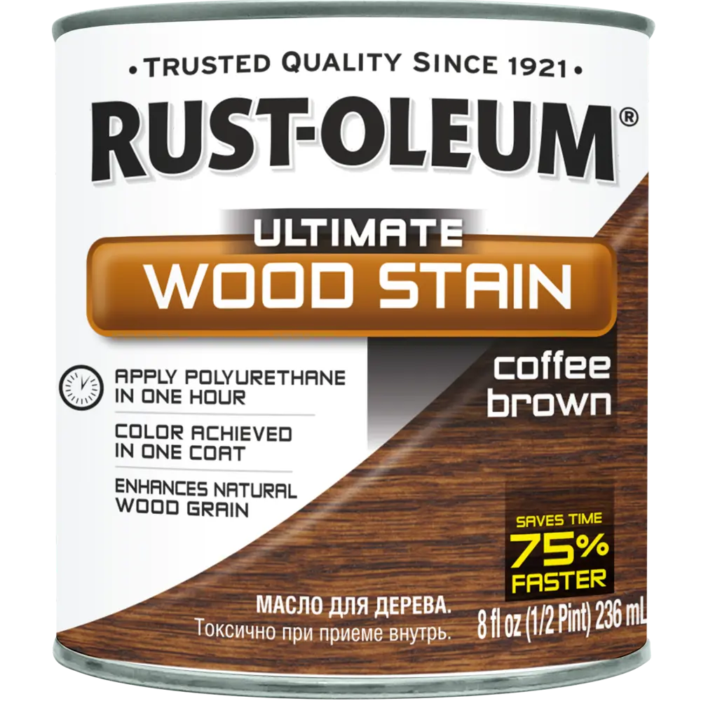 Масло тонирующее Ultimate цвет кофе мокко 0.236 л RUST-OLEUM STLM-2189712 - Вид №1