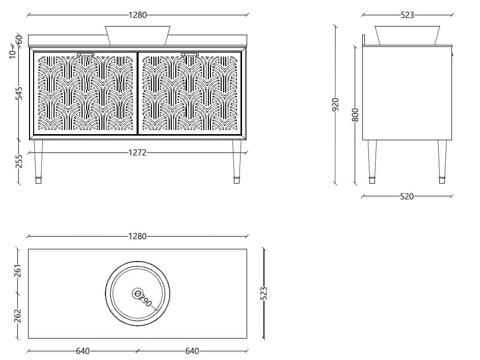 Деревянный шкаф для раковины с выдвижными ящиками Park Avenue CORA 2A ARCH-00067150 - Вид №10
