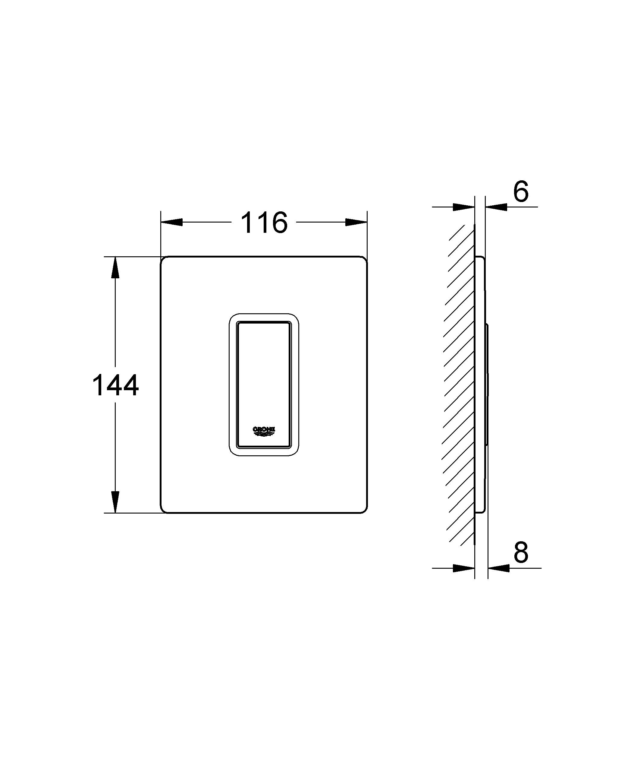 38846BS0 Панель смыва для писсуара Grohe Skate Cosmopolitan матовый титан - Вид №1