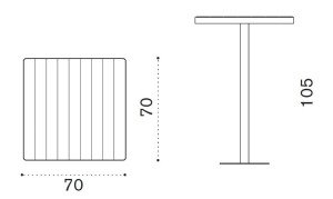 Высокий квадратный стол из тикового дерева