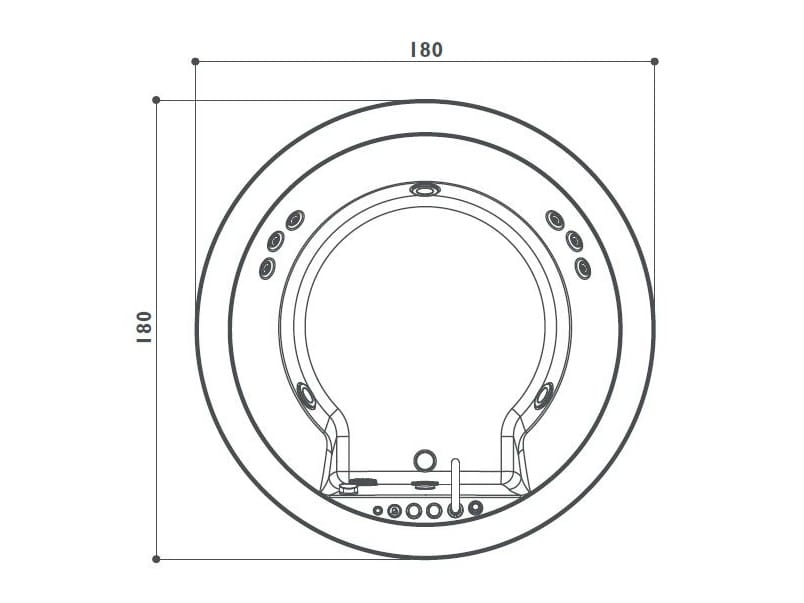 Встраиваемая круглая ванна с гидромассажем Jacuzzi® ARCH-00044321 - Вид №5