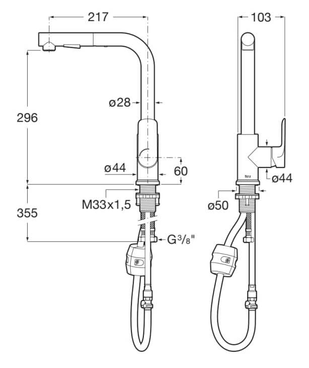 Смеситель для кухни с поворотным изливом Roca Cala ARCH-00100676 - Вид №2