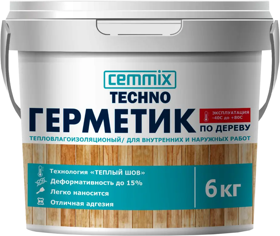 90602620 Герметик для Теплых швов Cemmix акрил для деревянных поверхностей дуб ведро 6 кг STLM-0855333