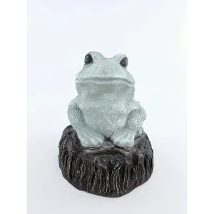 Садовая фигура Жаба на камне полистоун 23x21 см