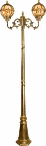 Уличный светильник парковый на 2 лампы 231х22х22 см черное золото "Версаль" 11385 FERON ПОД СТАРИНУ, ФОНАРЬ 00-3955788 Золото