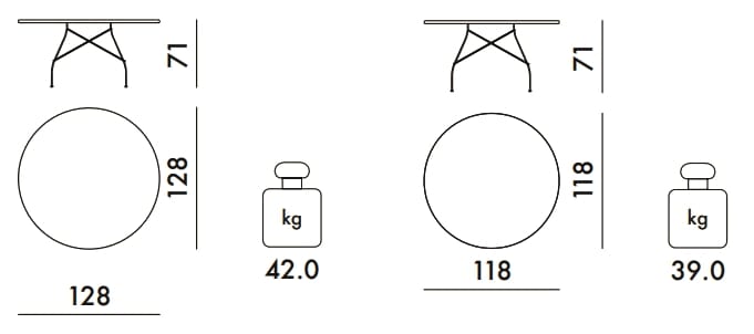 Круглый обеденный стол из керамогранита Kartell GLOSSY ARCH-00051866 - Вид №46