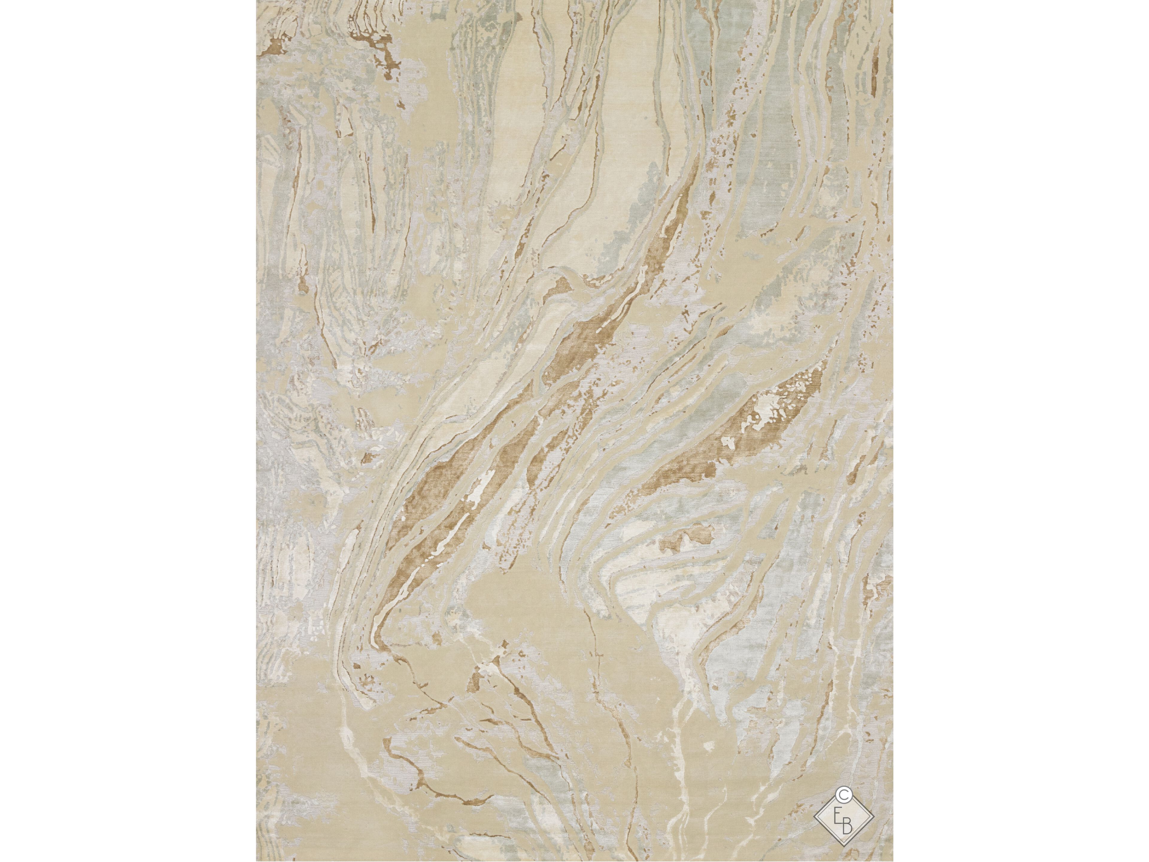 Прямоугольный ковер из шелка и шерсти Edition Bougainville текстура ARCH-00099435