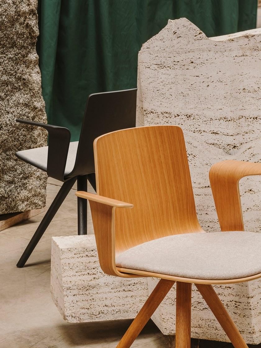 ENEA Стул на козелке из ткани с подлокотниками Lottus wood sun-id-1352028 - Вид №4