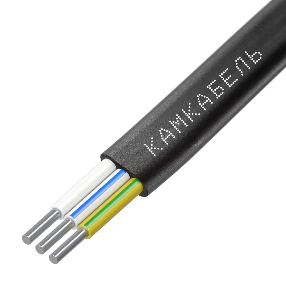 Кабель Камкабель АВВГ 3x4 мм 50 м ГОСТ цвет черный STLM-2059382