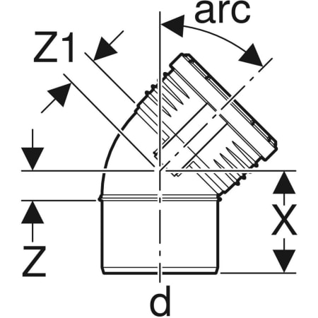 390.120.14.1 Отвод Geberit Silent-PP Geberit  - Вид №2