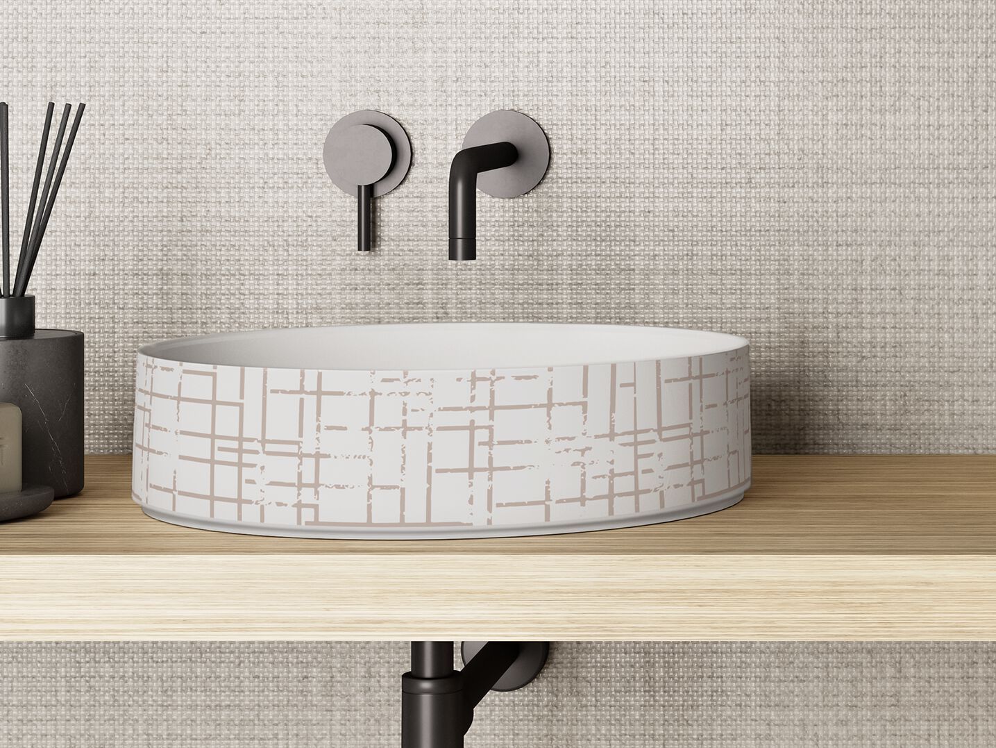 Керамическая круглая столешница Inkiostro Bianco система InkBath ARCH-00133642 - Вид №1