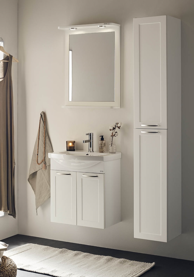 1289 Высокий Шкаф Fix Белый Материал Дверь Noro  Белый  - Вид №2