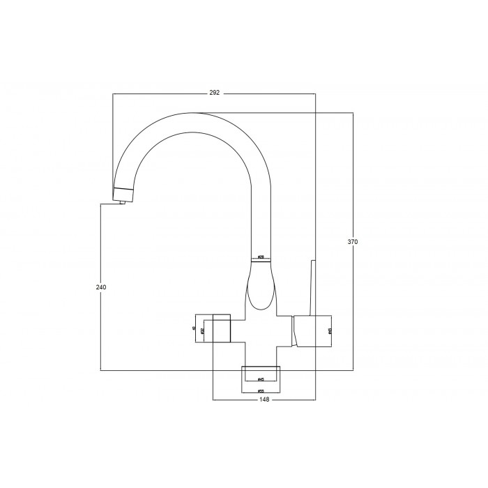 Steel Hammer SH 910 Black CR Смеситель для кухни Zorg  - Вид №2