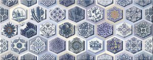 NAVARRA INDIGO ARABESCO Плитка 20,1*50,5 Azori 504211102