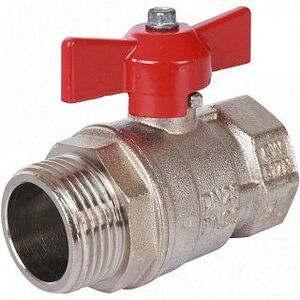 Кран шаровый STOUT ВН 1" стандартный проход, бабочка красная