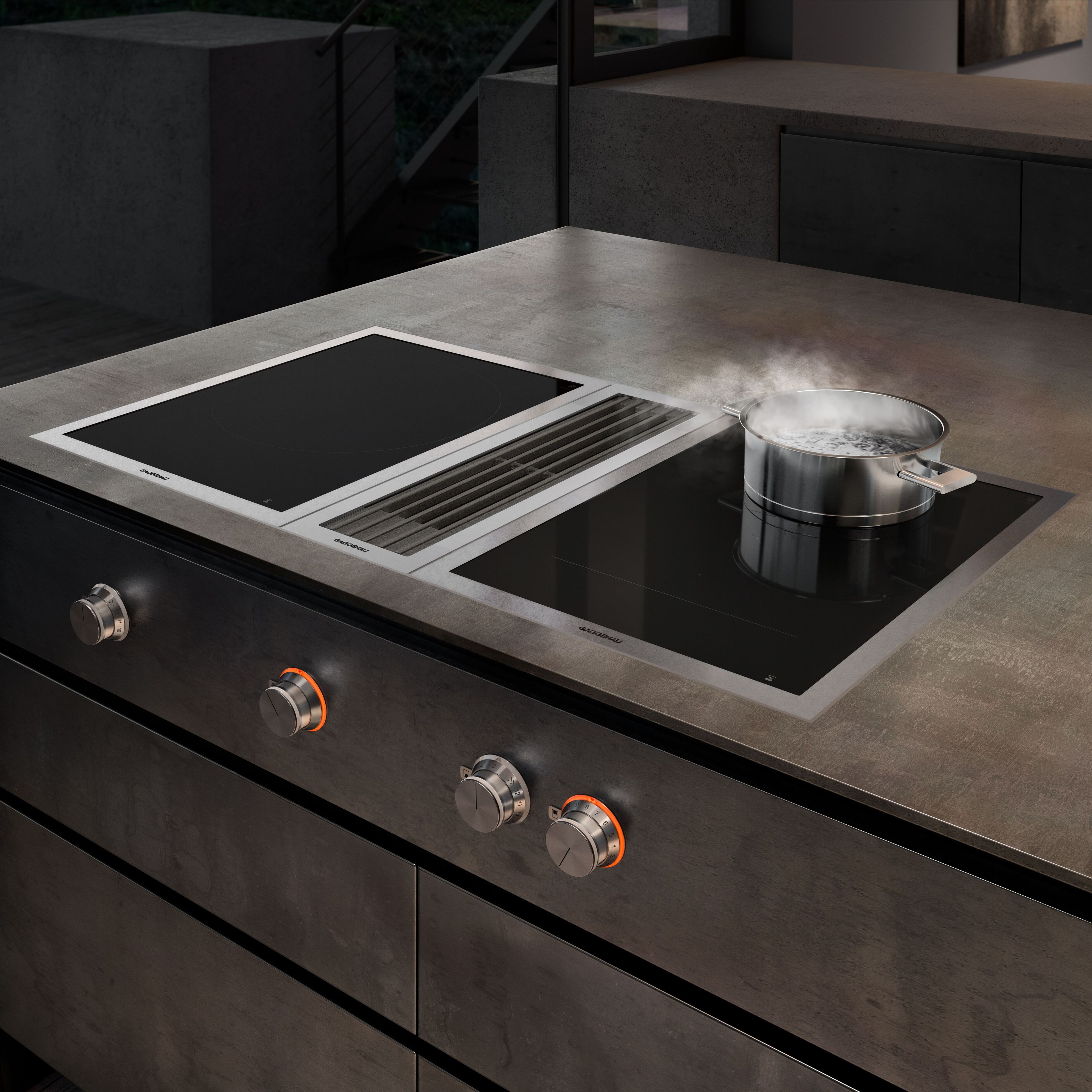 Индукционная плита с проволочной столешницей из стеклокерамики GAGGENAU Vario 400 ARCH-00147108