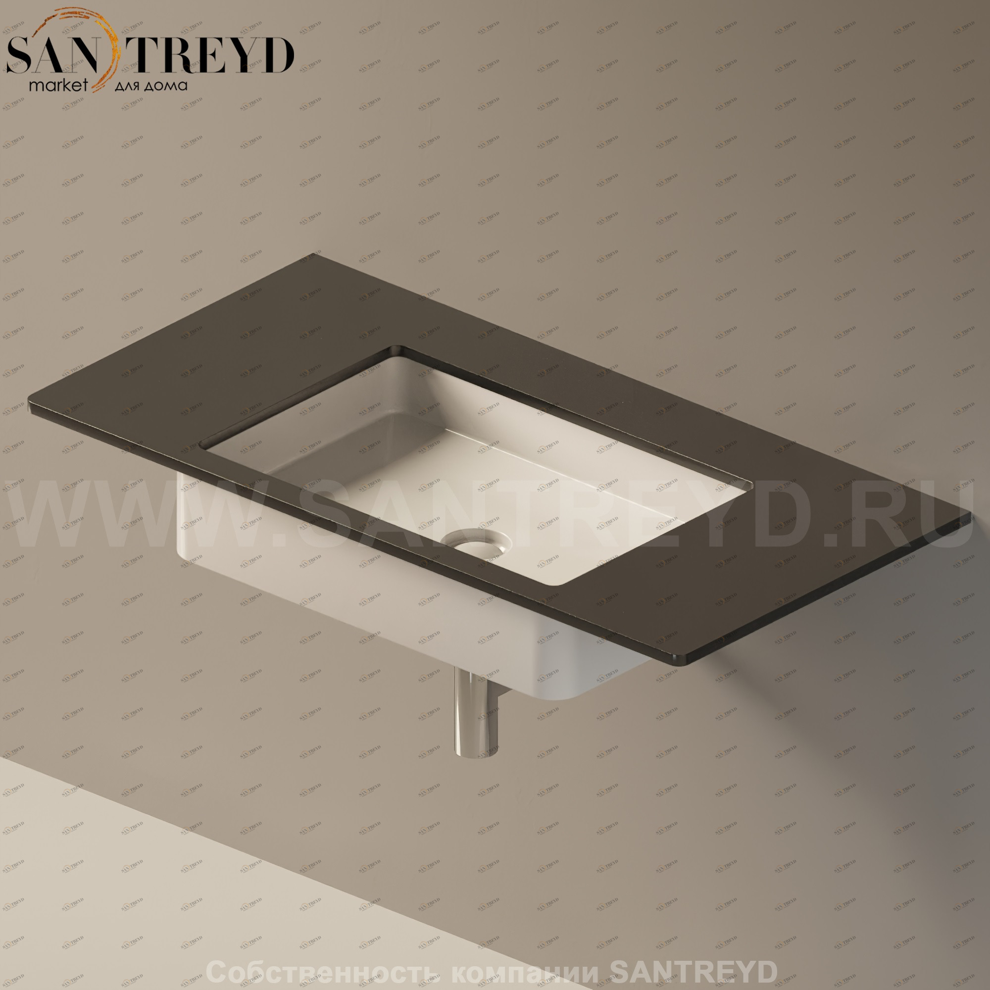 Flaminia FLY Столешница с отверстием под раковину от 100 до 200 см черное стекло FY60PC.9017 Ceramica Flaminia FY60PC9017