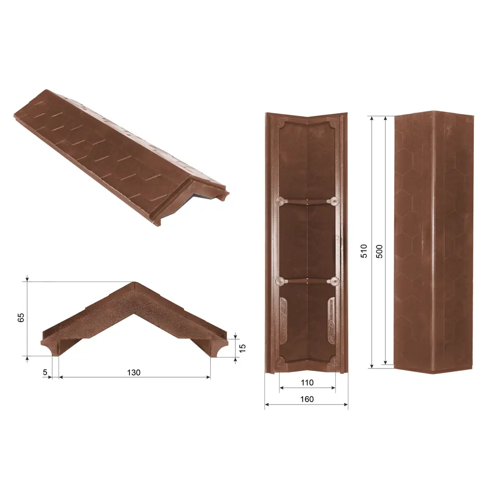 Парапет ППК 500x130x15 мм 0.5кирпича цвет коричневый Santreyd STLM-2172622 - Вид №4